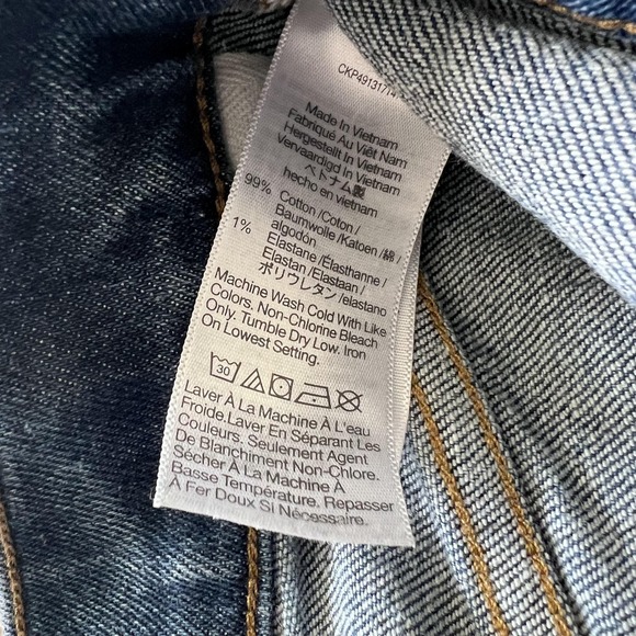 Madewell Emmett Wide-Leg Jeans Womens 28 Blue High Rise Raw Hem Cropped Denim - Picture 8 of 15